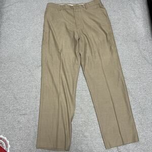 Kenneth Cole Reaction Men’s Dress Pants Beige Flat Front Straight Leg Size 36x32